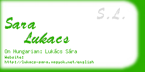sara lukacs business card