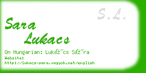 sara lukacs business card